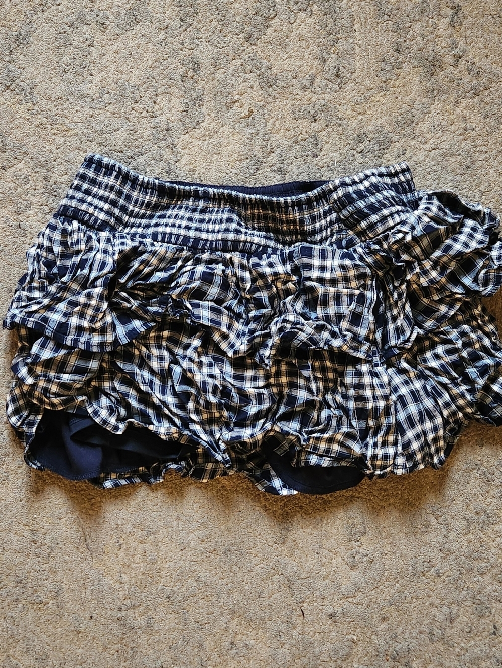 Hollister Plaid Navy & White Skort